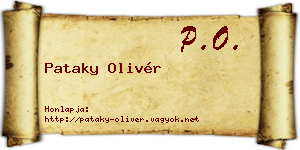 Pataky Olivér névjegykártya